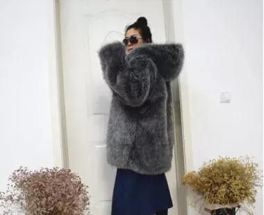 Tao Ting Li Na Women New Faux Fox Fur Coat