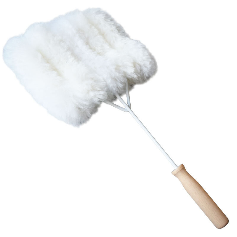 ラジエータークリーニングブラシ,羊の毛皮と統合されたベルベットクリーニングツール,コーナークリーニングツール