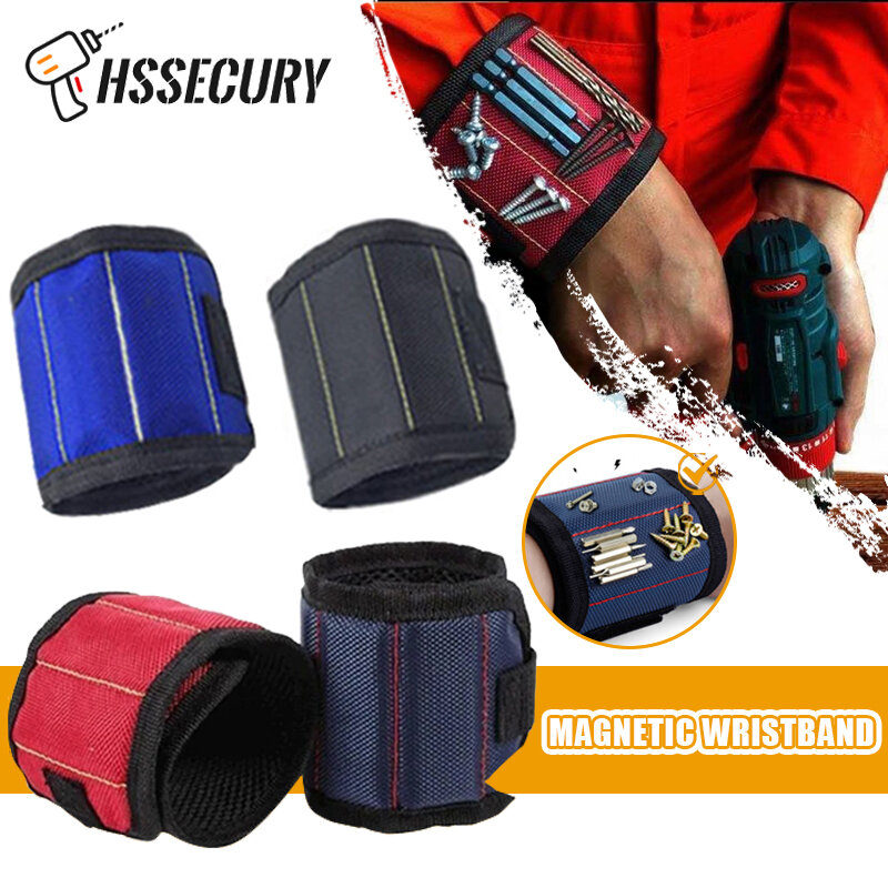 Portable Magnetic Wristband Tool Kit Strong Magnetic Wristband Tool Belt with Telescopic Pick-Up Tool for Screws Nuts Bolts