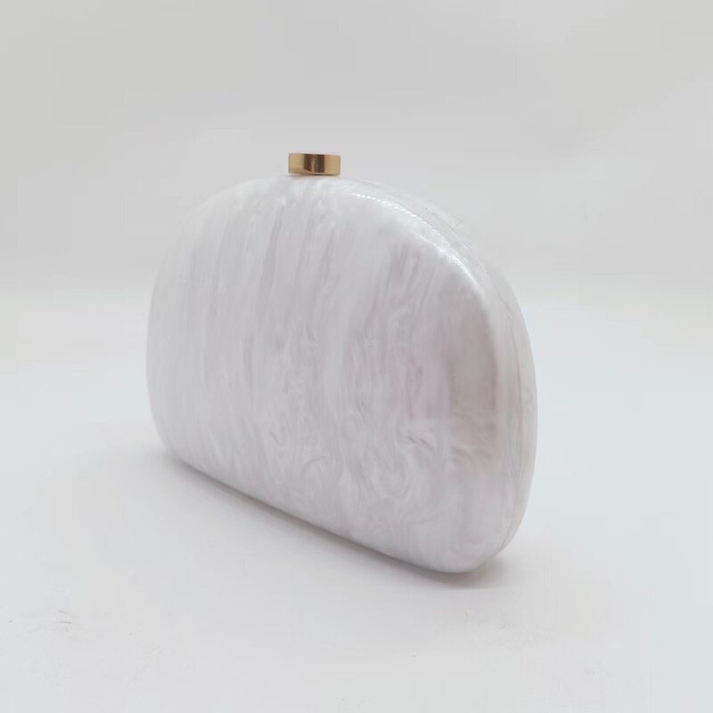 Tas Clutch Malam Kotak Akrilik Pola Marmer Mutiara Wanita untuk Dompet Mewah Pesta Pernikahan dan Tas Tangan Desainer Dompet Mini