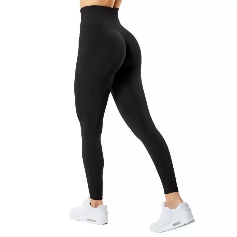 AL pantaloni da donna senza cuciture da donna Yoga a vita alta e sollevamento dell'anca abbigliamento traspirante sportivo pantaloni marroni elastici alti