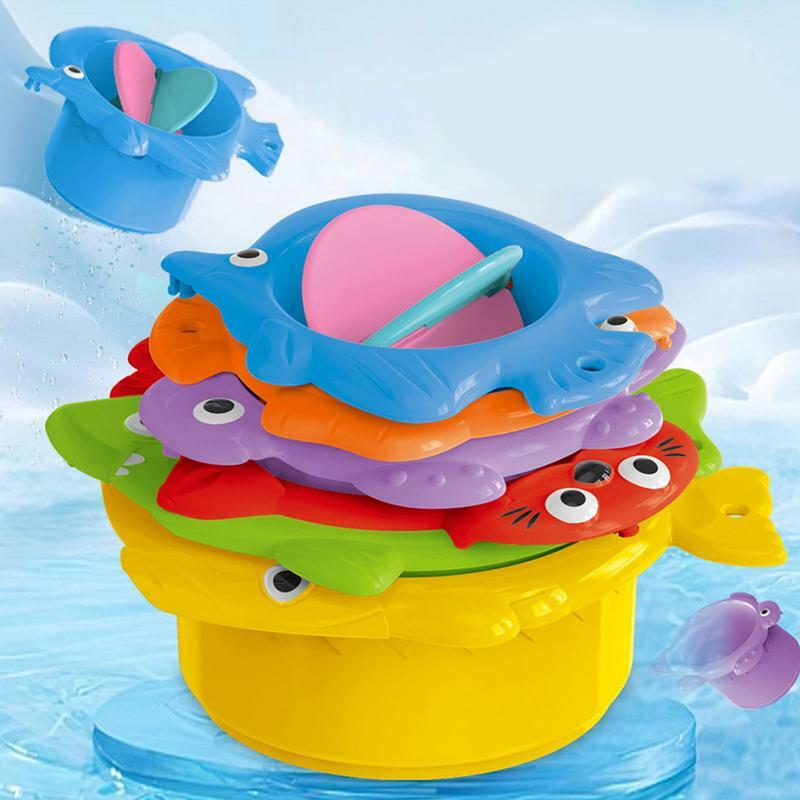 Stapel becher für Kinder Form Sortierer Stapeln Spielzeug Nist becher lustiges Strands pielzeug Lernspiel zeug für Kinder Jungen Mädchen im Schwimmen