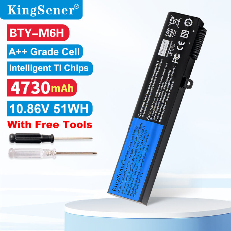 Bateria KingSener para MSI, GE62, GE72, GP62, GP62, GP72, GL62, GL62, GP62VR, GP72VR, PE60, PE70, MS-16J2, MS-16J3, MS-1795, MS-16J9, MS-1792, BTY-M6H,