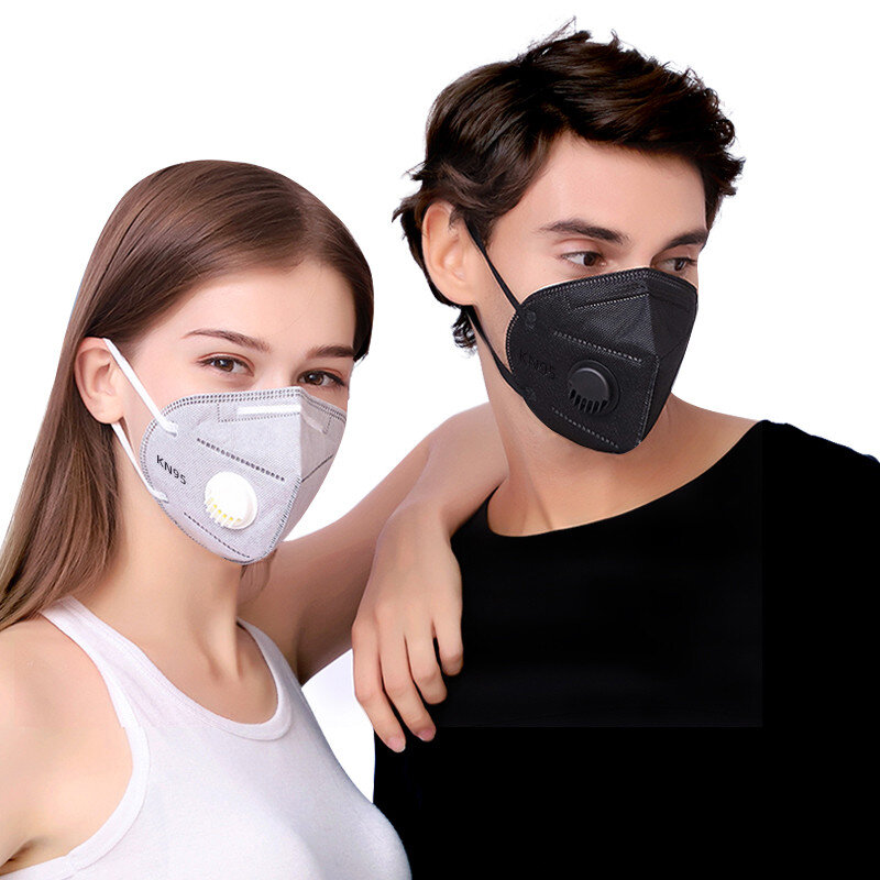 Máscara KN95 FFP2 reutilizável com válvula respirável para adultos, proteção contra filtro de 5 camadas, máscara de segurança, máscara geral
