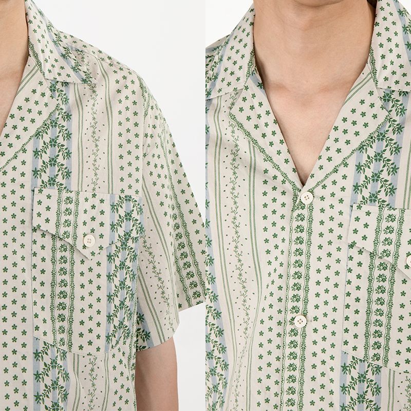 Chemises en lierre décontractées d'été coréennes pour hommes et femmes, chemises hawaïennes à manches courtes assorties, chemises unisexes de style japonais à la mode pour couples