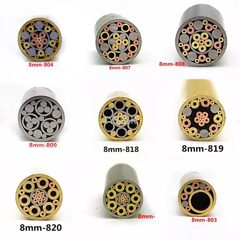 8mm Mosaic Pin Rivets for Knife Handle Screw Decorate 21 Kinds Design Exquisite Style Length 9cm
