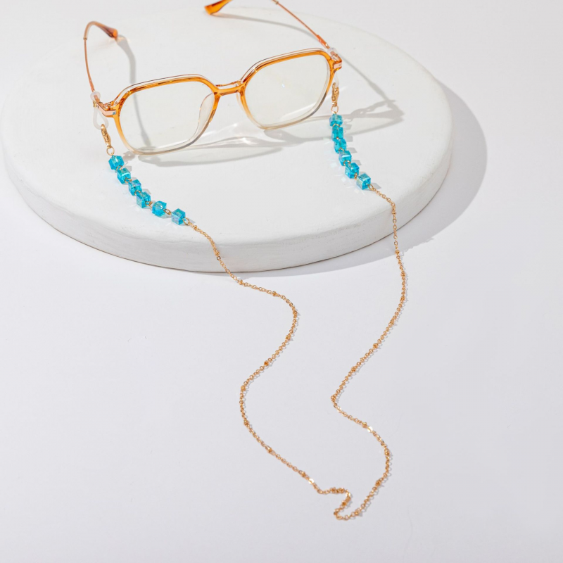 Catena per occhiali colorati di moda catena per occhiali con perline di cristallo acrilico catena per occhiali Anti-caduta per gioielli cordino per maschera facciale