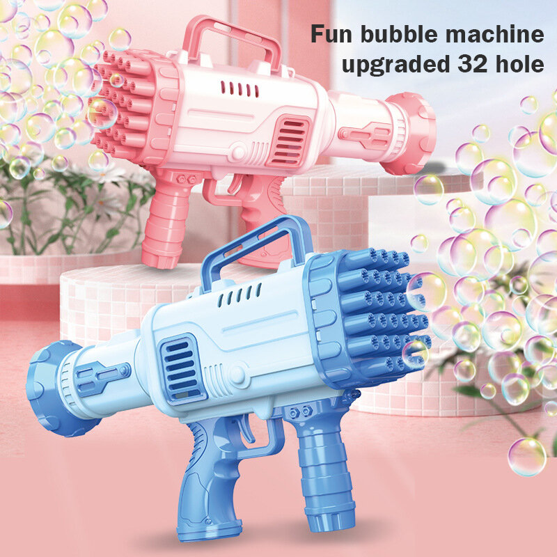 32 Gat Bellen Pistool Kids Speelgoed Raket Zeepbel Machinegeweren Automatische Blazer Outdoor Speelgoed Voor Kinderen Cadeau