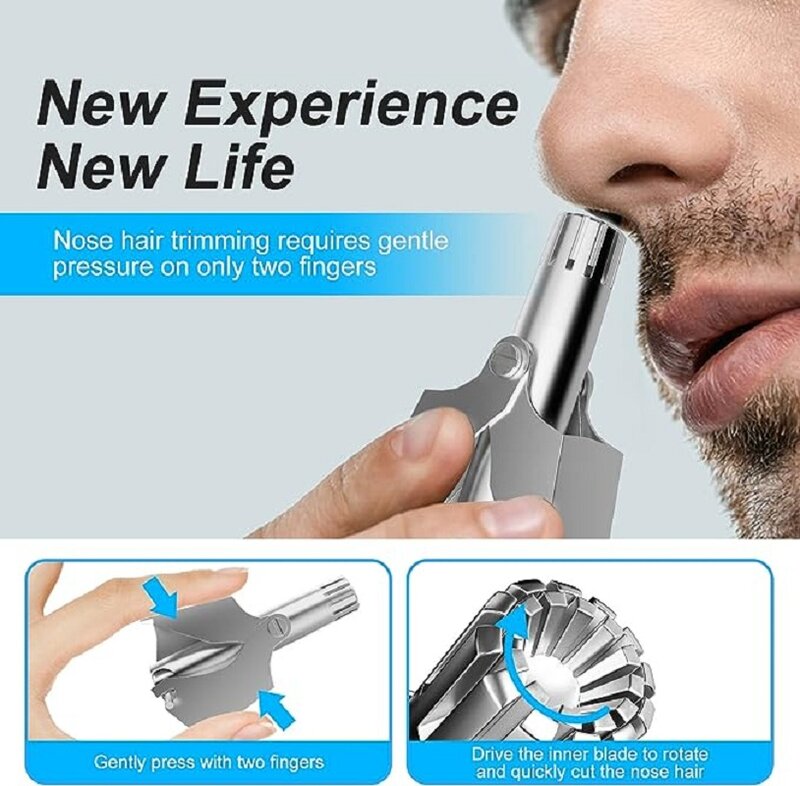 Recortador de pelo de nariz para hombres y mujeres, sin ruido, lavable, Manual, recortador de pelo Nasal