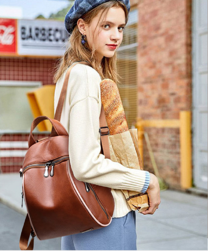 Nowa moda o dużej pojemności PU skórzany plecak damski plecak podróżny wysokiej jakości szkolne torby na ramię dla plecaki dla dziewczyn