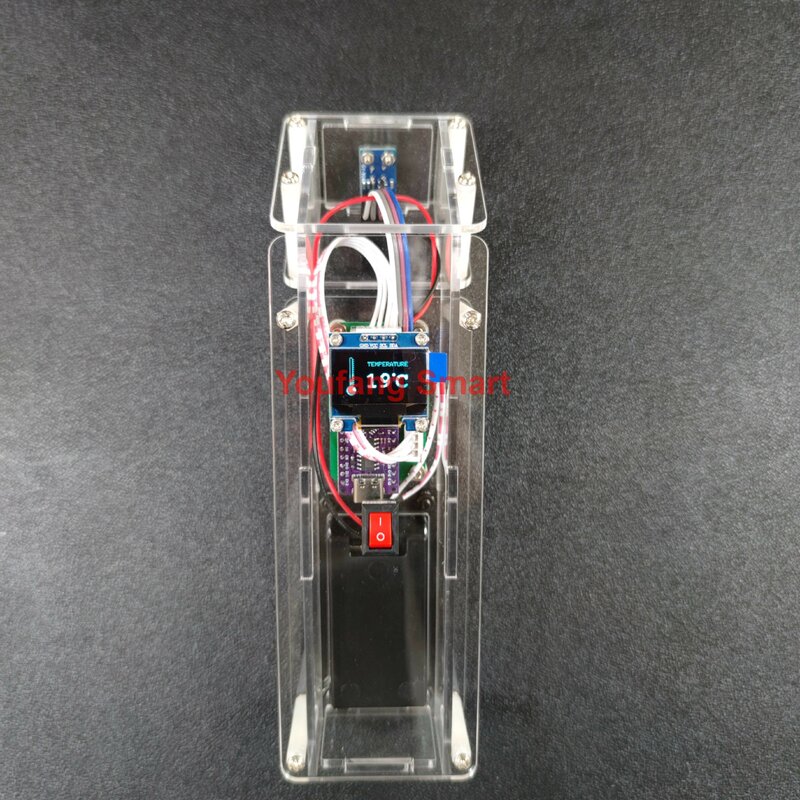 Acrylic Forehead Thermometer Gun with OLED Thermometer Measurement For Arduino Robot DIY Kit NANO Programmable Robot STEAM Toys