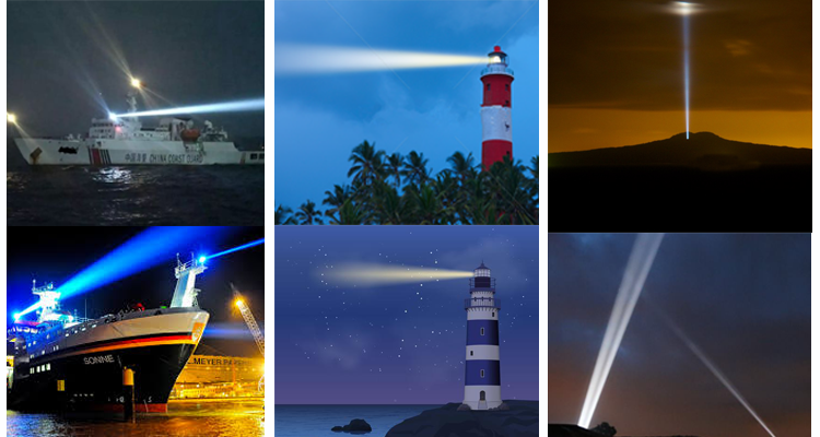 사냥용 LED 서치라이트, 6000K 화이트 야외 하늘 서치램프, 75W, 100W, 150W, 180W, 240W, 장거리 해양 보트 서치라이트