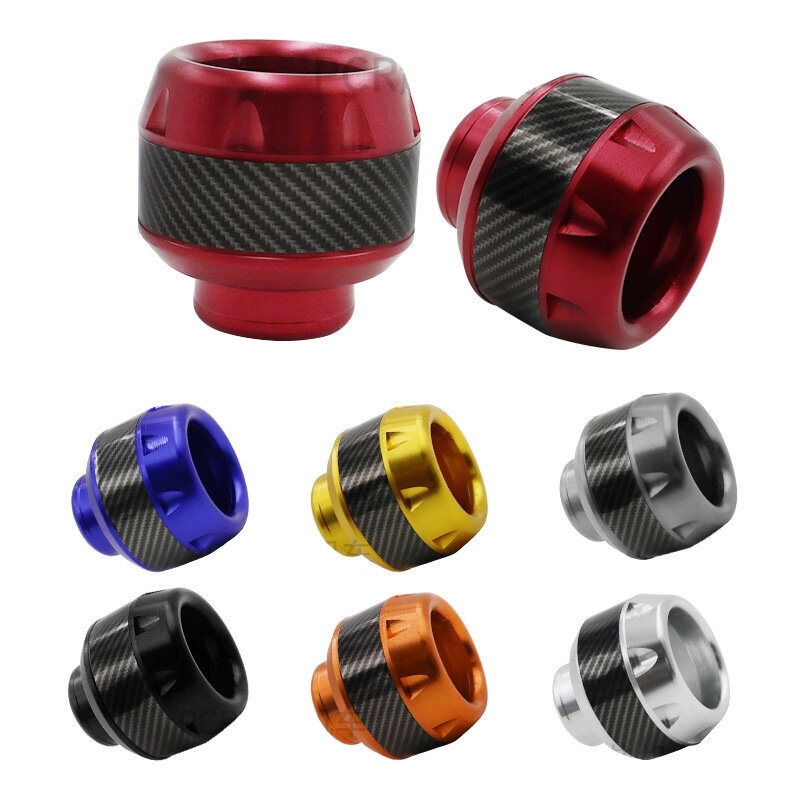 2 Pcs Universal Motorcycle Aluminum Alloy Front Fork Cup Falling Crush Protector Carbon Fiber Frame Slider For Motorbike Scooter