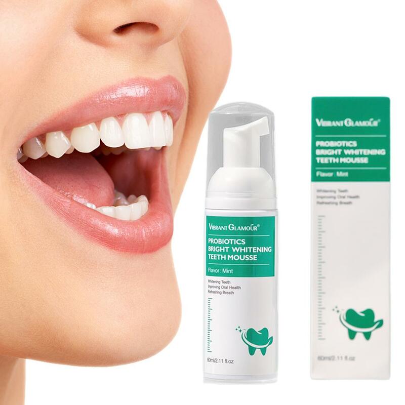 60Ml Tanden Whitening Mousse Tandpasta Bleken Diep Bleken Orale Dentifrice Tand Verwijdert Reinigingsvlekken Hygiëne Plaque H1w6
