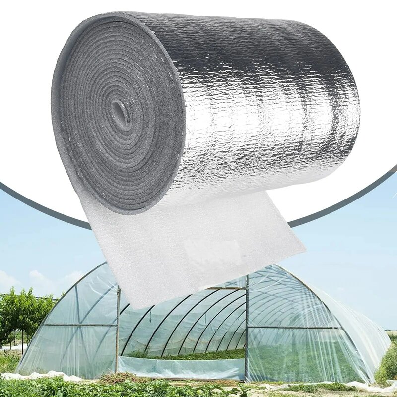 1 rol Film aluminium hewan peliharaan, penyekat panas dinding Film reflektif aluminium Foil Film isolasi termal 5m * 0.2m * 3mm