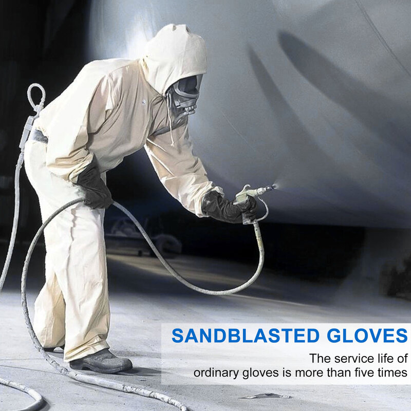 Sarung tangan Sandblast, untuk sarung tangan kabinet 60x20cm