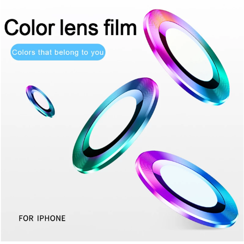 For iPhone 15 PLUS  Metal Ring Tempered Glass Full Cover Camera Lens Protector For iPhone 15 Pro Max Protective Cap