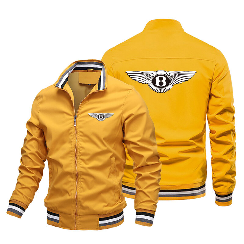 Мужская демисезонная ветрозащитная летная куртка на молнии с логотипом автомобиля 2024, Повседневная модная уличная спортивная куртка, кардиган с принтом