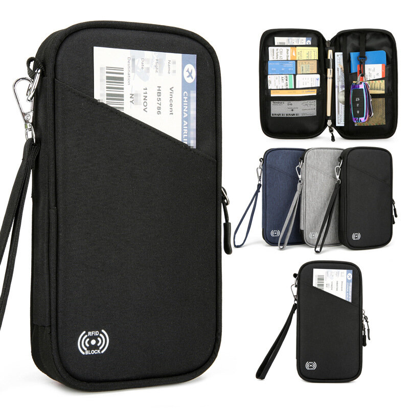 Home Hot Multi functional Passport Bag Large Capacity Family Document Storage Bag Travel Anti Splashing Card Bag