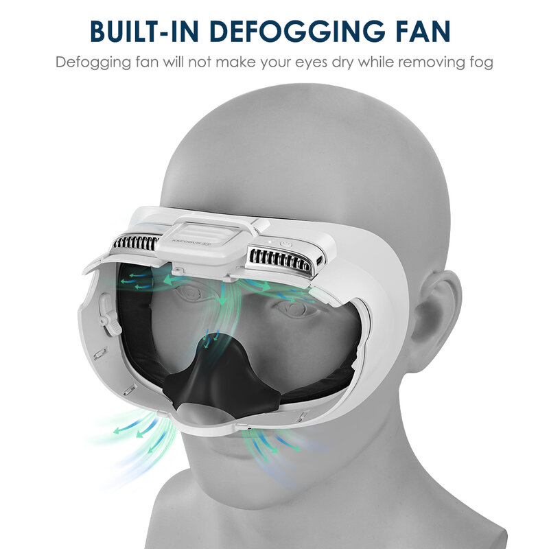 KKCOBVR K3 ventilador de Eliminación de Niebla de espejo, Compatible con Quest 3, mantiene la ventilación Facial