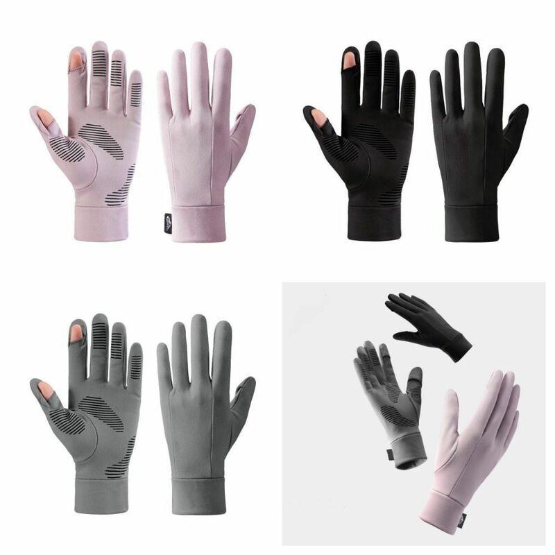 Sarung tangan olahraga jari penuh, sarung tangan hangat antiselip menyerap guncangan berkendara antiselip antilembap
