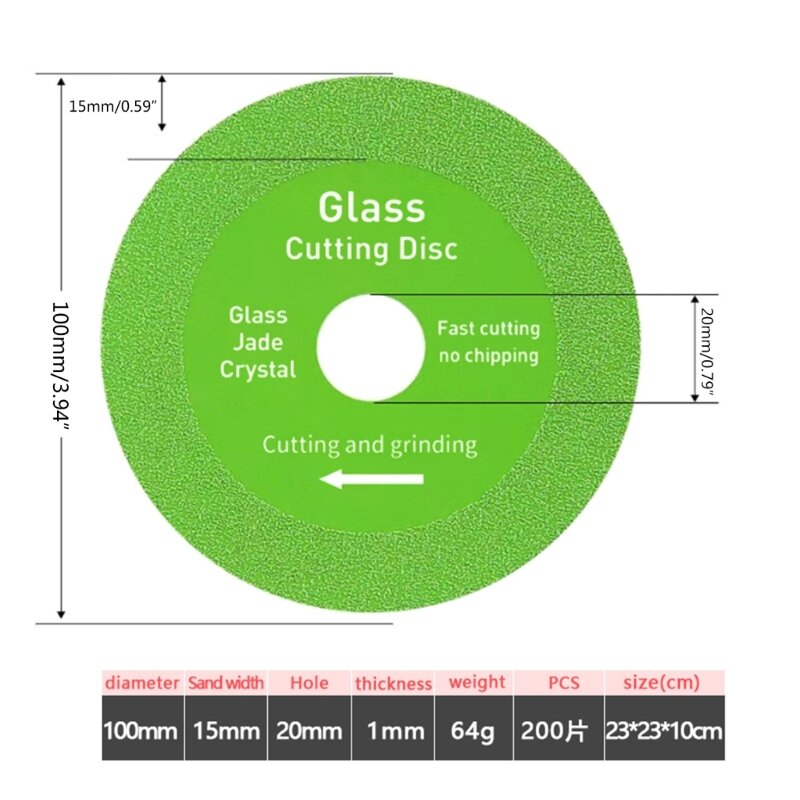 Disco de corte de vidrio de 4 piezas, hoja de corte de diamante, herramienta de corte de cerámica de vidrio para amoladora angular, accesorios de corte artesanal