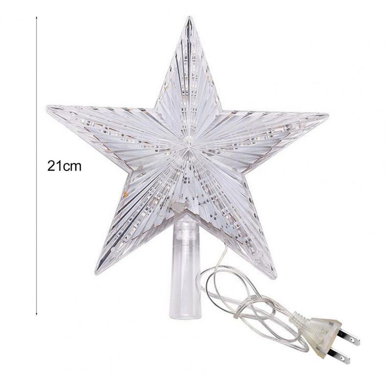 Pohon Natal lampu puncak bintang LED IP65, tahan air LED pohon Natal Pentagram bersinar bintang lima titik bintang Natal bintang atas bintang