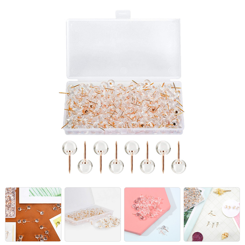 50 pezzi accessori da scrivania comodi puntine piccole decorazioni in oro rosa puntine multifunzione in plastica
