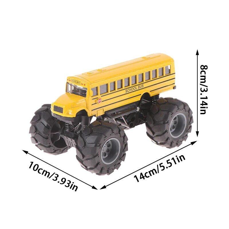Puxe o ônibus escolar modelo brinquedo, Alloy Monster Car, Brinquedos do menino