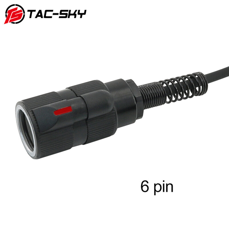 Adaptador militar TS TAC-SKY para walkie-talkies PRC152/148/163, altavoz de mano Ptt de 6 pines, micrófono para caza deportiva