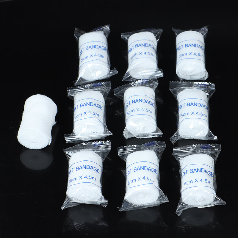 PBT Elastic Bandage First Aid Kit, molho de gaze, 5cm x 4,5 m, 10 Rolls por lote