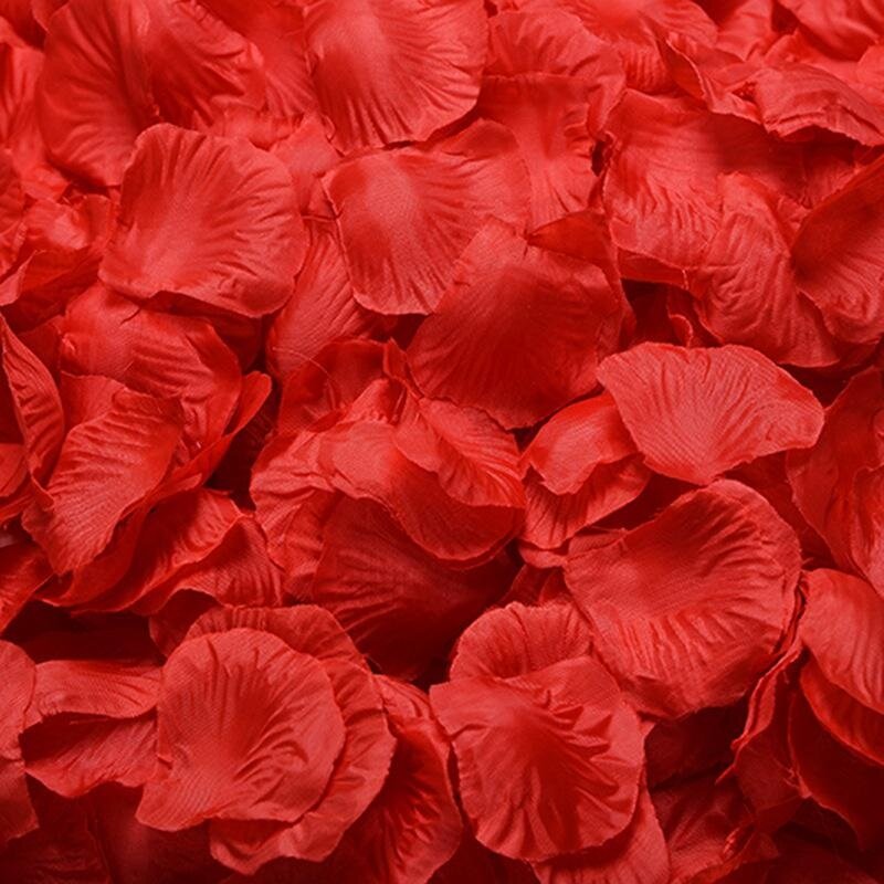 أحمر داكن الاصطناعي رومانسية زهرة الحرير ارتفع بتلات عيد الحب زهرة الزفاف البتلة الديكور 500 قطعة Rosas Para Casamento