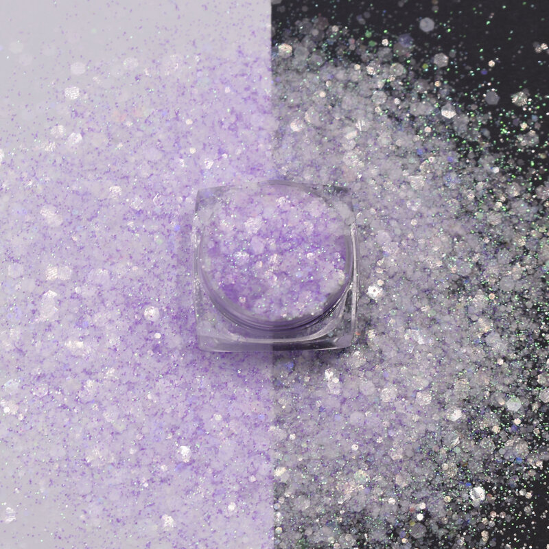 10 g/bolsa de purpurina para uñas, copos de mezcla brillantes, lentejuelas en rodajas, pigmento cromado, polvo, suministros de decoración de arte DIY, accesorios