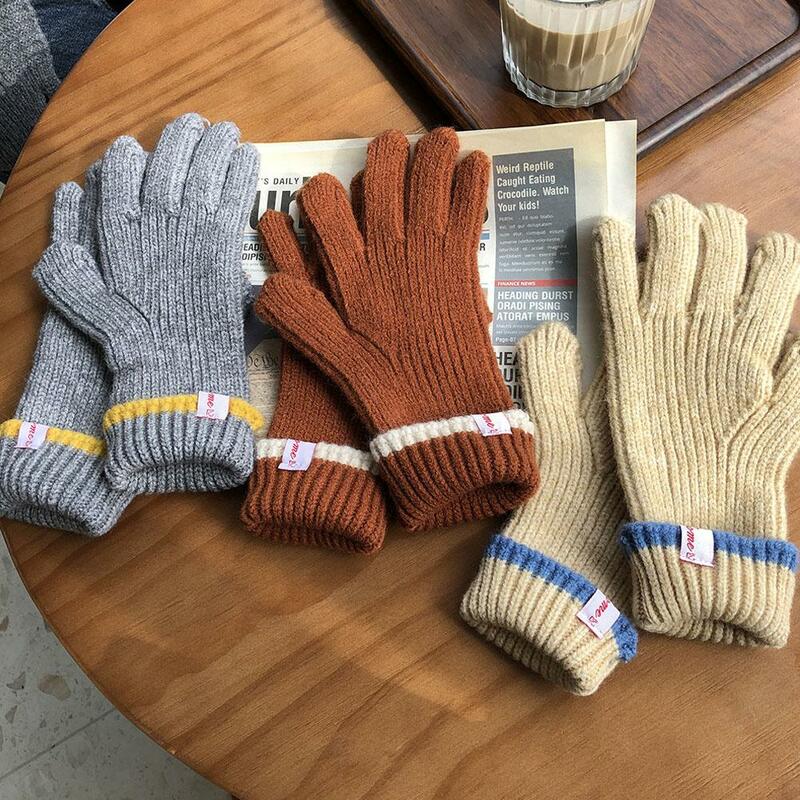 ถุงมือถักแบบทัชสกรีนสำหรับผู้หญิงถุงมือถุงมืออุ่นใส่ทำงานน่ารักๆถุงมือฮาราจูกุแบบแฟชั่นสำหรับขี่ Y9T8 2023