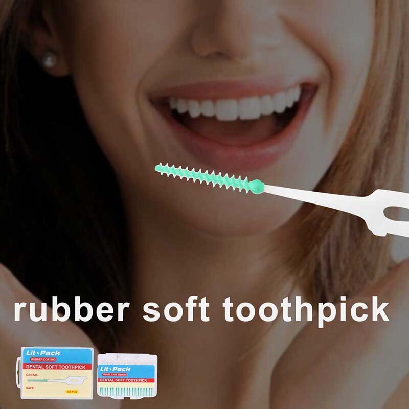 Sikat gigi silikon, stik gigi sikat Interdental lembut alat perawatan kebersihan mulut dalam perjalanan