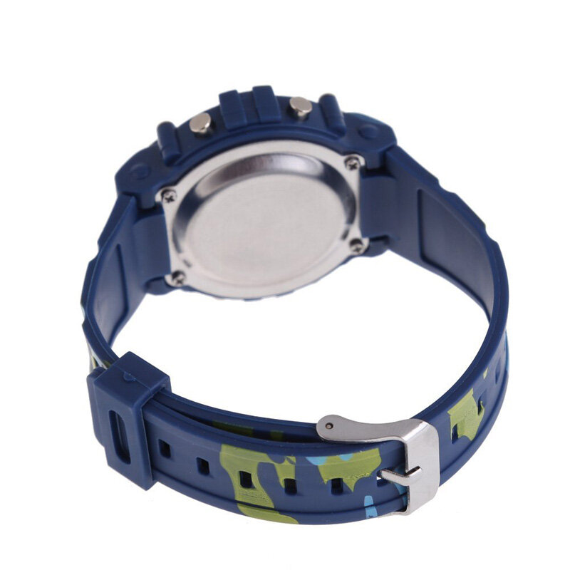 Relógio de pulso de camuflagem digital para homens e crianças, relógios eletrônicos, impermeável, esportes, natação, meninos