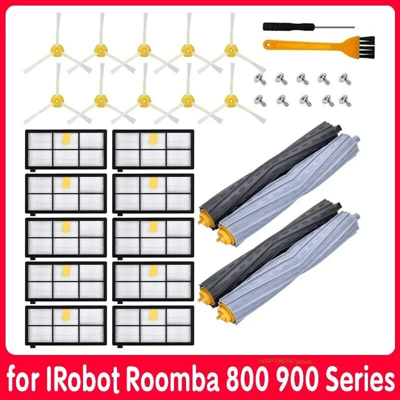ロボット掃除機アクセサリ,メインサイドブラシ,フィルター付き,iRobot Roomba 800,シリーズ900,805, 864, 871, 891, 960, 961