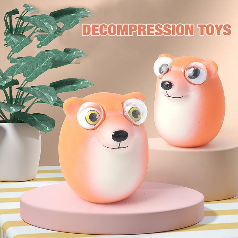 Squeeze Fidget Toy Dog, Brinquedos relaxantes com olhos levantados peculiares, Produtos para brinquedos para sala de aula quarto Stud