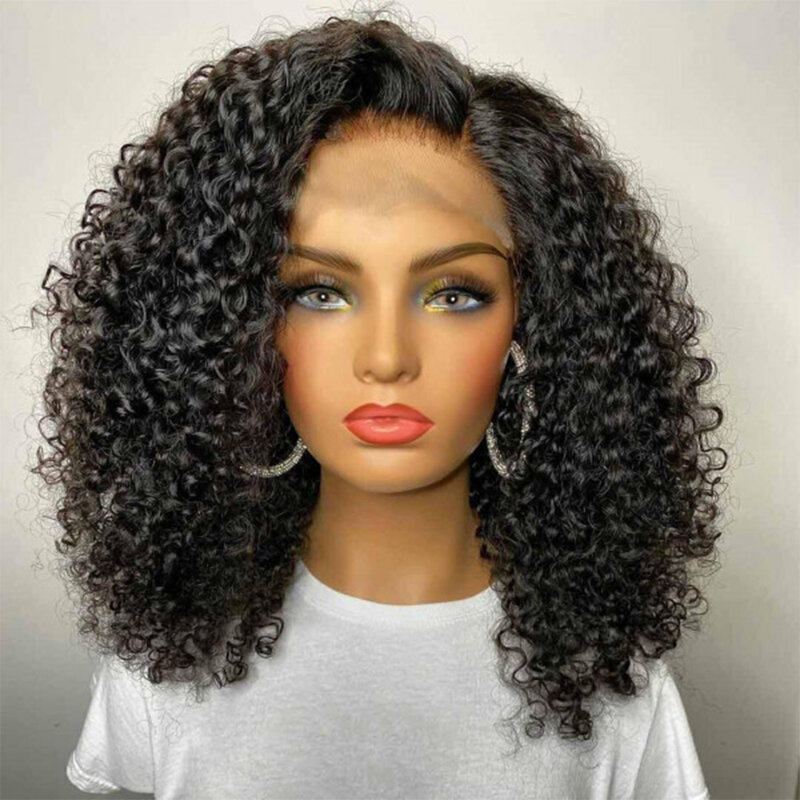 Wear Go Glueless Wig Short Kinky Curly Bob Human Hair Wig Pre Plucked Lace Front Closure Deep Wave Wig Curly Bob Wigs For Women