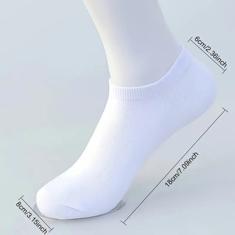 Meias de tornozelo respirável de corte baixo para homens e mulheres, cor sólida, confortável, fina, casual, branca, preta, verão, nova, 5, 10 pares