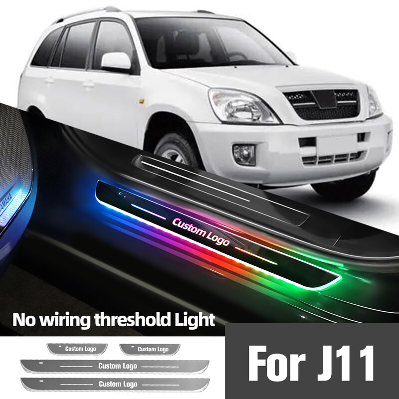 For Chery J11 2006-2019 2012 2015 2017 2018 Car Door Sill Light Customized Logo LED Welcome Threshold Pedal Lamp Accessories