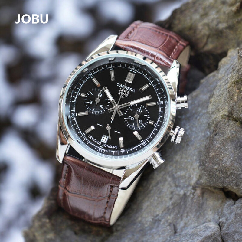 Лидер продаж, модные часы JOBU Carrera с автоматической датой, металлические стандартные кварцевые часы, модные часы AAA