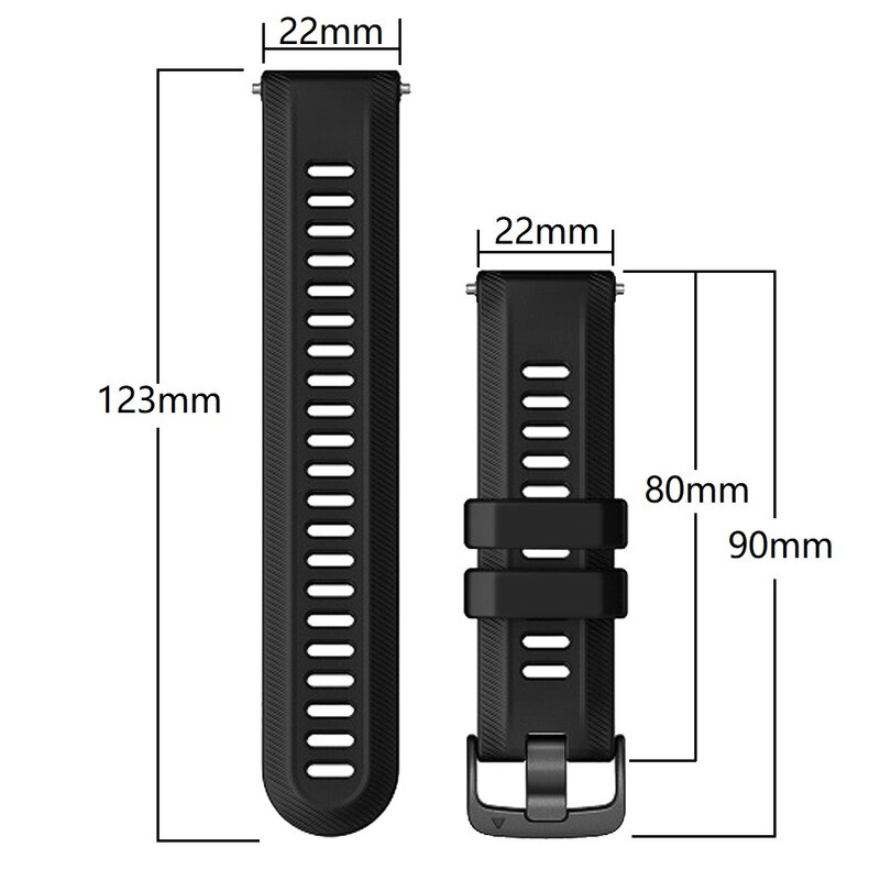 Pulseira de silicone para Garmin Forerunner, pulseira de relógio esportiva, pulseira de substituição, 22mm, 965, 955, Solar 945, 935, 745