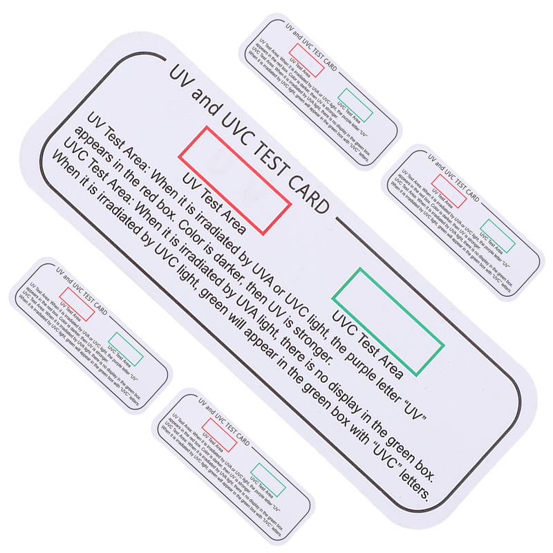 UV Teste Light Indicator Cards Box, Papel UVC Testing, Identificar Esterilizador, 5 pcs