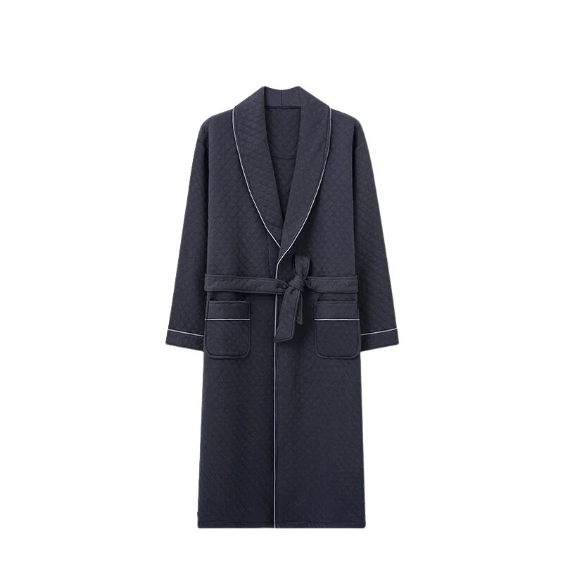 Accappatoio invernale maschile e femminile caldo accappatoio trapuntato in cotone per signori Kimono elegante vestaglia Plus Size