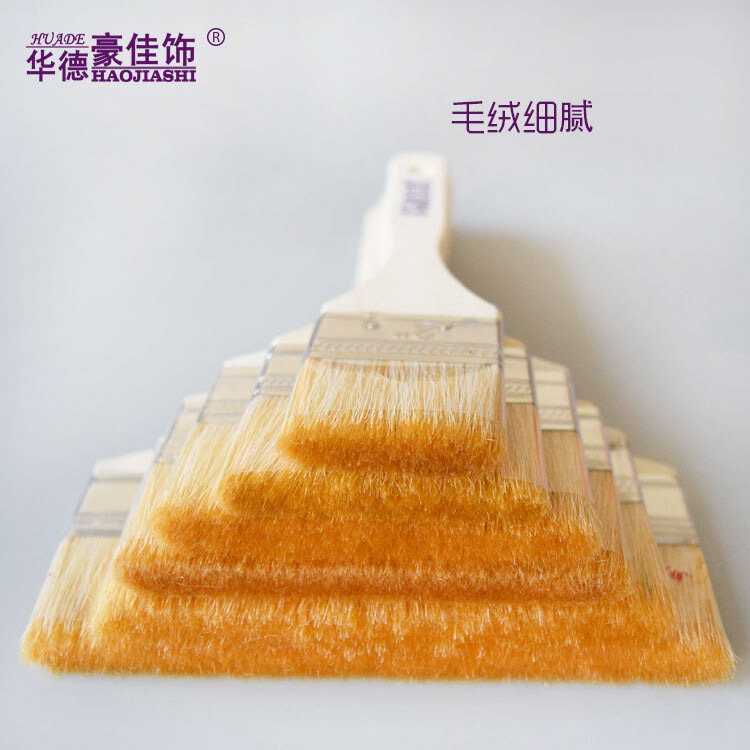 Cepillo de lana suave para pintura de látex, cepillo de limpieza de lana, mango de madera Huade, wenwan, 2-8 pulgadas