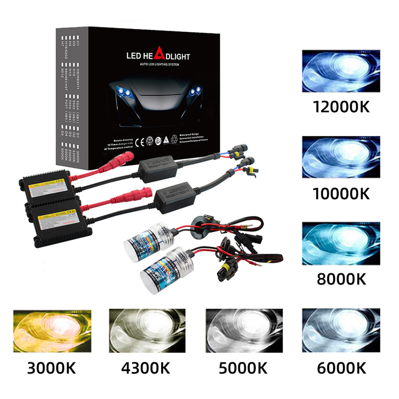 Xenon H7 35W 55W Slim Ballast kit HID Xenon Headlight bulb 12V H1 H3 H11 h7 xenon hid kit 4300k 6000k Replace Halogen Lamp