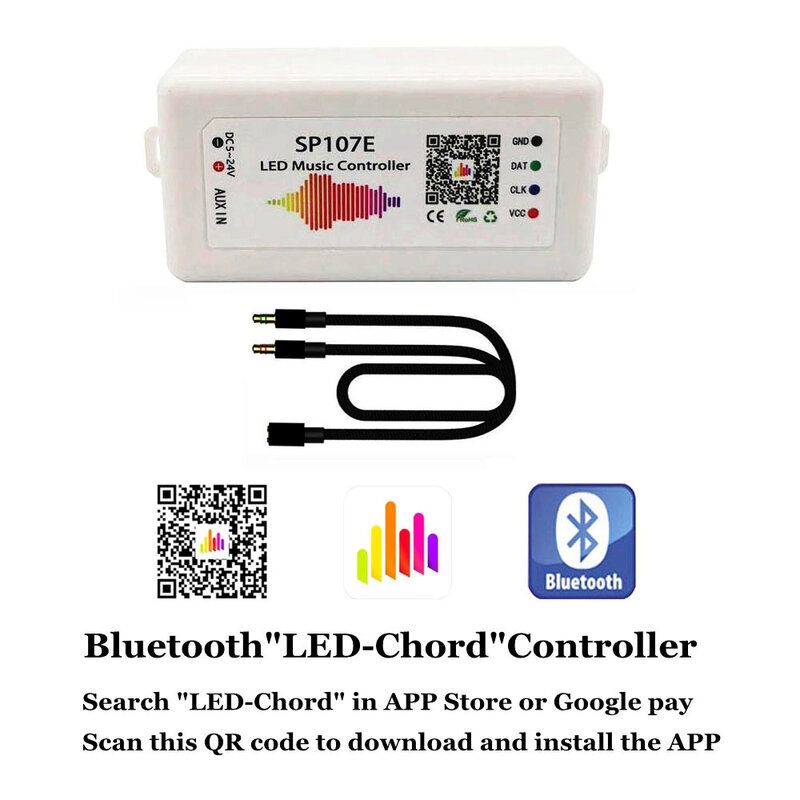 Kit de contrôleur de musique WS2812B, Matrix 8x8, 16x16, 8x32, Panneau LED, Très adressable, WS2812, éventuelles 107E, Bluetooth, Andrea Control Transf