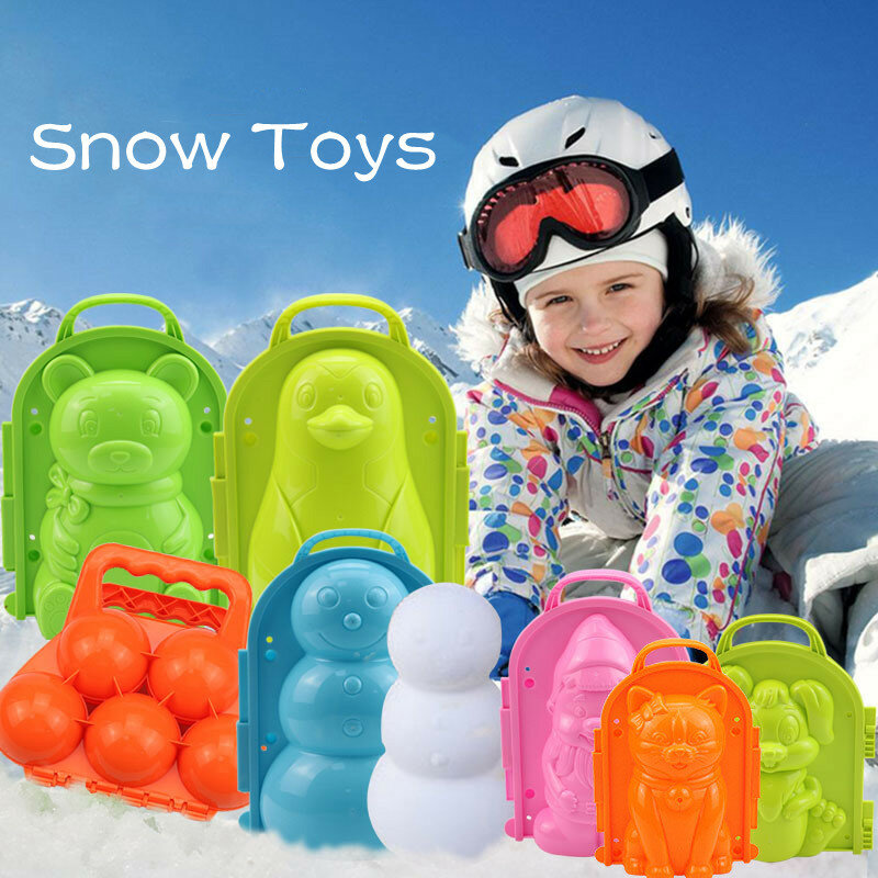 Stampo da neve Snowball Maker Clip Snow Sand stampo strumento giocattolo per bambini bambini sicurezza invernale all'aperto Cartoon Duck Fun Sports