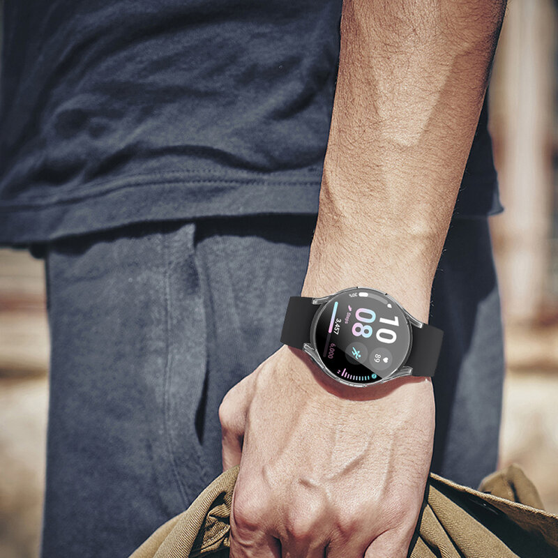 Samsung ギャラクシー腕時計 4/5/6 40mm 44mm の Samsung ギャラクシー腕時計 6 の古典的な 43mm 47mm のシリコーンのための柔らかい TPU スクリーンの保護装置 Cover+Bracelet 20mm の革紐のための保護場合+バンド